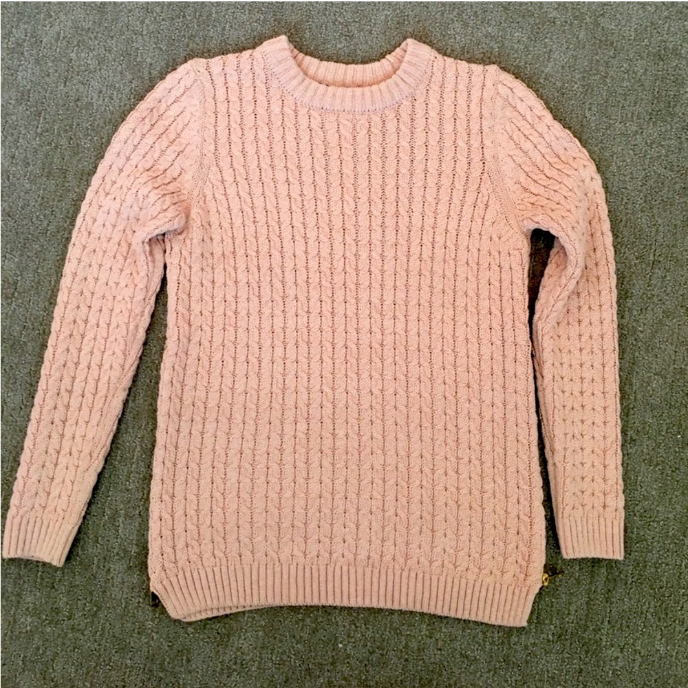 Zara • Side zip cable knit sweater size small